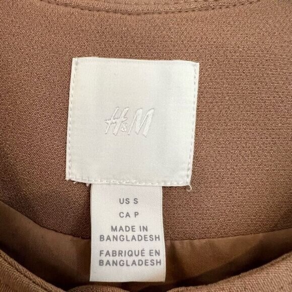 H&M Workwear Women’s Small Beige Tan Full Zip Jacket Coat Professional Chic - Picture 9 of 13
